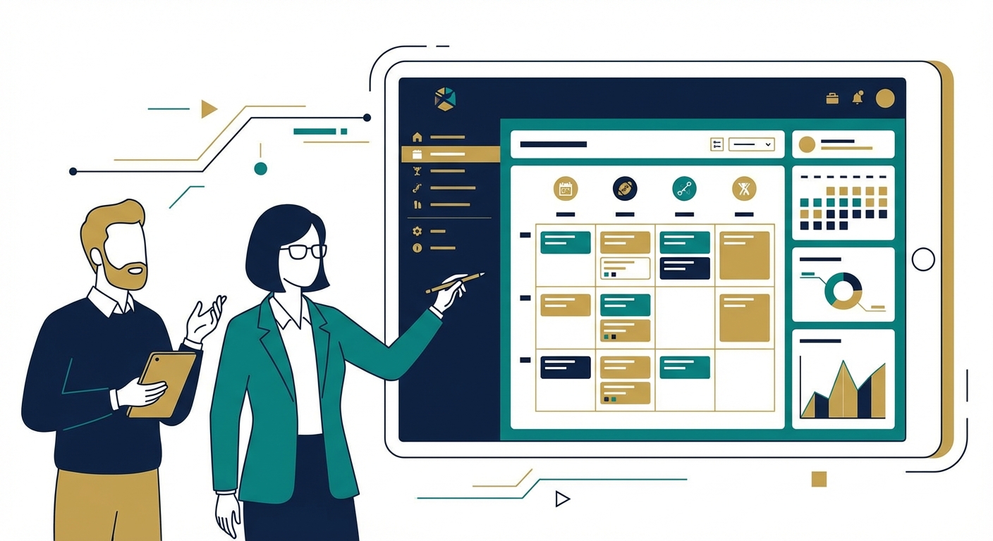 Professional scheduling dashboard illustration